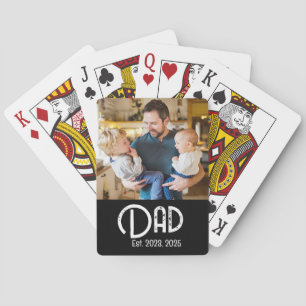 Jeu De Cartes Papa Établit Photo Écriture Grunge Noir