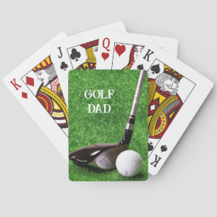 Jeu De Cartes Papa golfeur - Driver et balle sur l'herbe personn