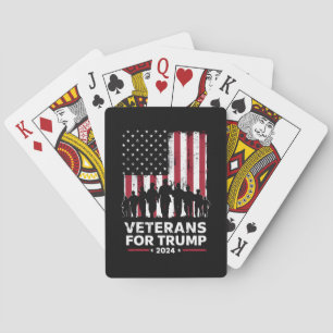 Jeu De Cartes Papa Grand-père Vétérans Pour Trump 2024 Drapeau A