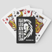 Jeu De Cartes PAPE LEO XIV Prière Gras Lion chrétien (dos)