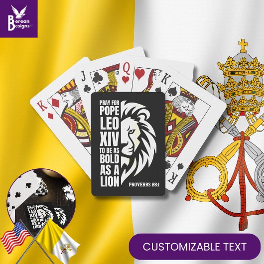 Jeu De Cartes PAPE LEO XIV Prière Gras Lion chrétien
