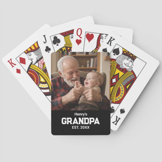 Jeu De Cartes Papi moderne Établ. Nom Année Photo Noir (dos)
