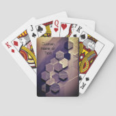 Jeu De Cartes Papier moderne et bois Hexagon 3D Texte personnali (dos)