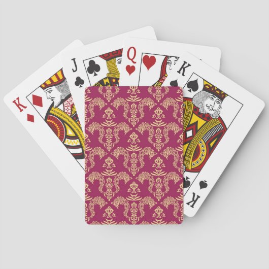Jeu De Cartes Papier peint 4 de damassé (dos)