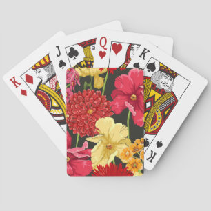 Jeu De Cartes Papier peint floral dans le style d'aquarelle
