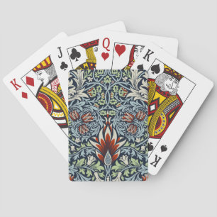 Jeu De Cartes Papier peint floral Morris Navy Blue Snakeshead
