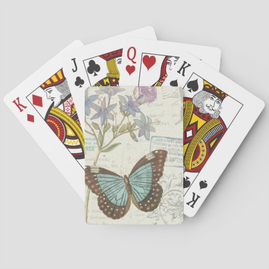 Jeu De Cartes Papillon bleu et Brown (dos)