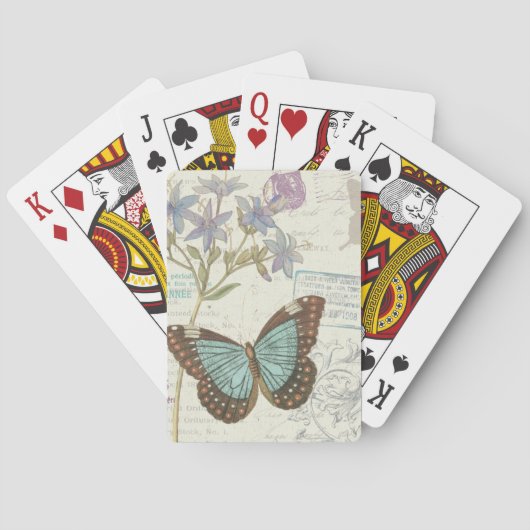 Jeu De Cartes Papillon bleu et Brown (dos)