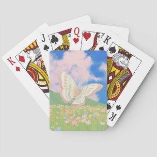 Jeu De Cartes Papillon dans un champ de fleurs peinture