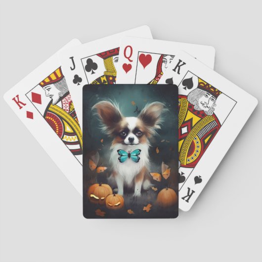 Jeu De Cartes Papillon d'Halloween avec citrouilles effrayant (dos)