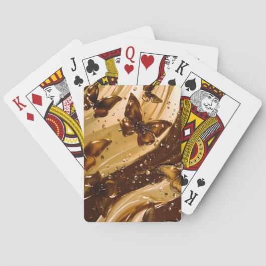 Jeu De Cartes Papillon Glam Abstrait Métallisé Doré (dos)