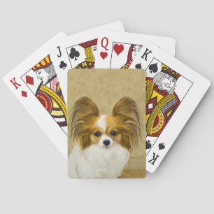 Jeu De Cartes Papillon (Hound Tri) Peinture - Art original du ch