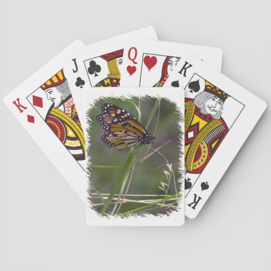 Jeu De Cartes Papillon monarque dans l'herbe Bord blanc (dos)