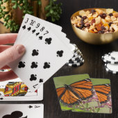 Jeu De Cartes Papillon monarque mâle sur Asclépiade incarnate (In Situ)