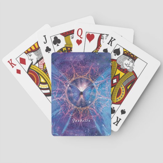 Jeu De Cartes Papillon morpho / Galaxie Mandala (dos)