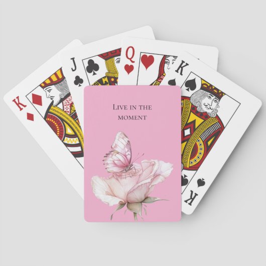 Jeu De Cartes Papillon Rose Pâle (dos)