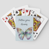 Jeu De Cartes Papillons à menthe bleu violet Aqua Gold (dos)