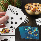 Jeu De Cartes Papillons d'or sur un Arrière - plan bleu (In Situ)