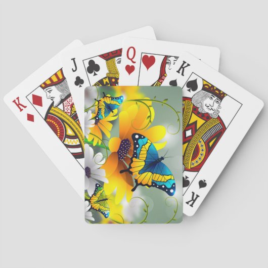 Jeu De Cartes Papillons et fleurs (dos)