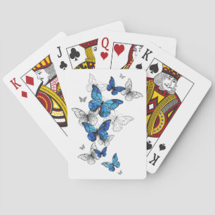 Jeu De Cartes Papillons volants bleus Morpho