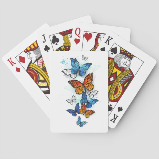 Jeu De Cartes Papillons volants Morpho et Monarch (dos)