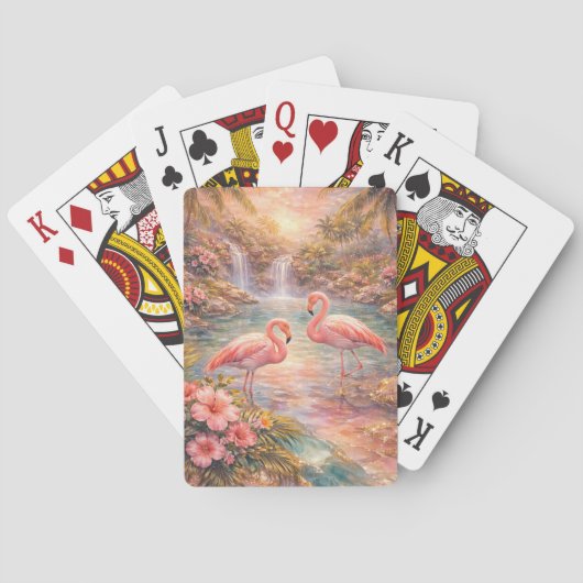 Jeu De Cartes Paradis tropical de luxe Flamingo Cascade Or (dos)