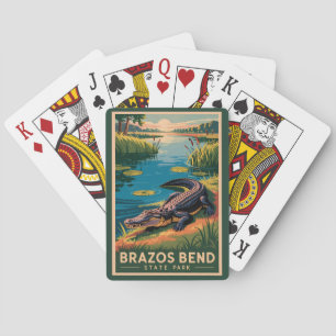 Jeu De Cartes Parc d'État de Brazos Bend Texas Voyage Art Vintag