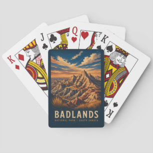 Jeu De Cartes Parc national de Badlands South Dakota gravure sur