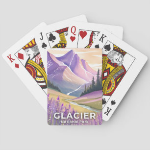 Jeu De Cartes Parc national de Glacier Aquarelle lavande de pr