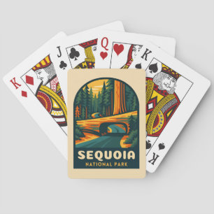 Jeu De Cartes Parc national de la Sequoia Vintage voyage Rétro