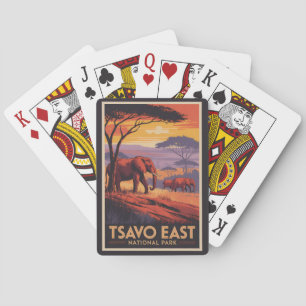 Jeu De Cartes Parc national de Tsavo Est Illustration Voyage Ken
