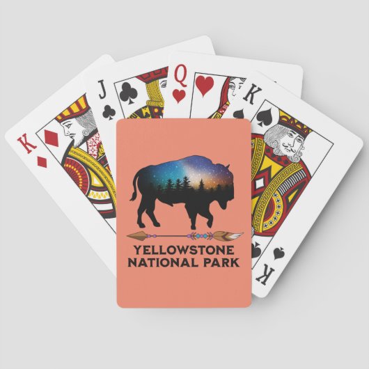 JEU DE CARTES PARC NATIONAL DE YELLOWSTONE STARRY NIGHT BISON (dos)