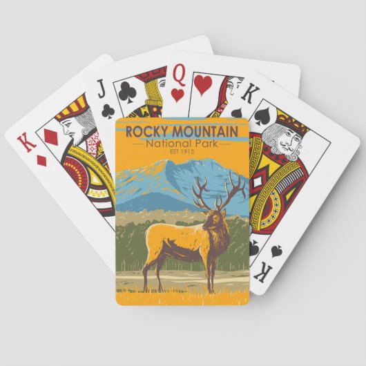 Jeu De Cartes Parc national des Rocheuses Colorado Elk Vintage (dos)