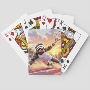 Jeu De Cartes Paresseux mignon de fantaisie jouant au tennis 