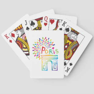 Jeu De Cartes Paris France Arc de Triomphe Design néon