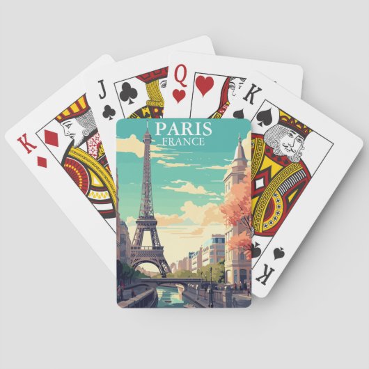 Jeu De Cartes Paris, France Eiffel Tower Illustration (dos)
