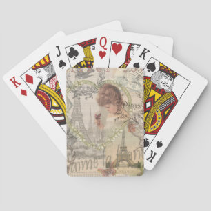 Jeu De Cartes Paris France Jolie Fille Douce Tour Eiffel