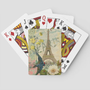 Jeu De Cartes Paris France Voyage Vintage Art Antique Peinture