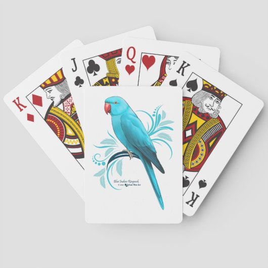 Jeu De Cartes Parrot bleu indien Ringneck (dos)