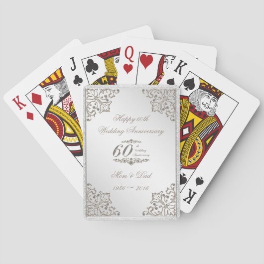 Jeu De Cartes Parties scintillant 60e anniversaire du Mariage de (dos)