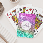 Jeu De Cartes Parties scintillant colorée personnalisée Sirène N<br><div class="desc">Personnalisez facilement ces belles parties scintillant scintillantes jouant aux cartes avec votre monogramme et votre nom personnalisés.</div>