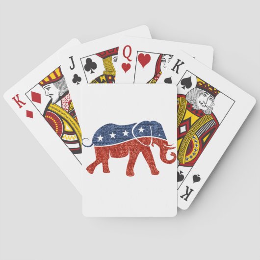 Jeu De Cartes parties scintillant de l'éléphant républicain (dos)