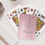 Jeu De Cartes Parties scintillant en métal brossé rose pâle Nom<br><div class="desc">Personnalisez facilement ce design chic et branché de cartes à jouer avec une jolie parties scintillant brillante en argent sur un arrière - plan métallique brossé en or rose.</div>