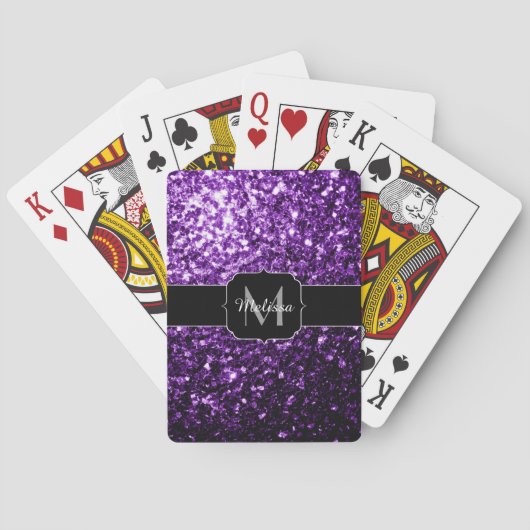 Jeu De Cartes Parties scintillant foncé violet faux brillant sci (dos)