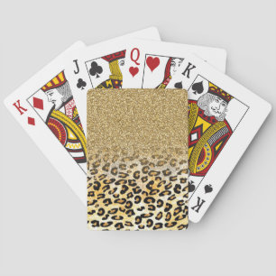 Jeu De Cartes Parties scintillant moderne Leopard Motif Gold  Om