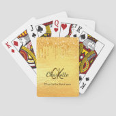 Jeu De Cartes Parties scintillant or gouttes monogramme brillant (dos)
