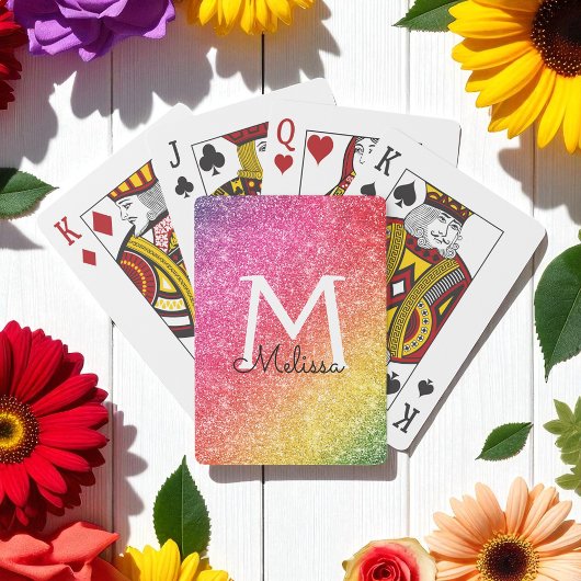 Jeu De Cartes Parties scintillant rose jaune étincelante or Mono