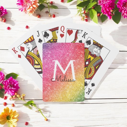 Jeu De Cartes Parties scintillant rose jaune étincelante or Mono