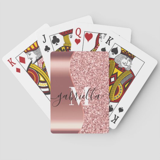 Jeu De Cartes Parties scintillant rose or (dos)