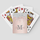 Jeu De Cartes Parties scintillant rose or brillant rose monogram (dos)